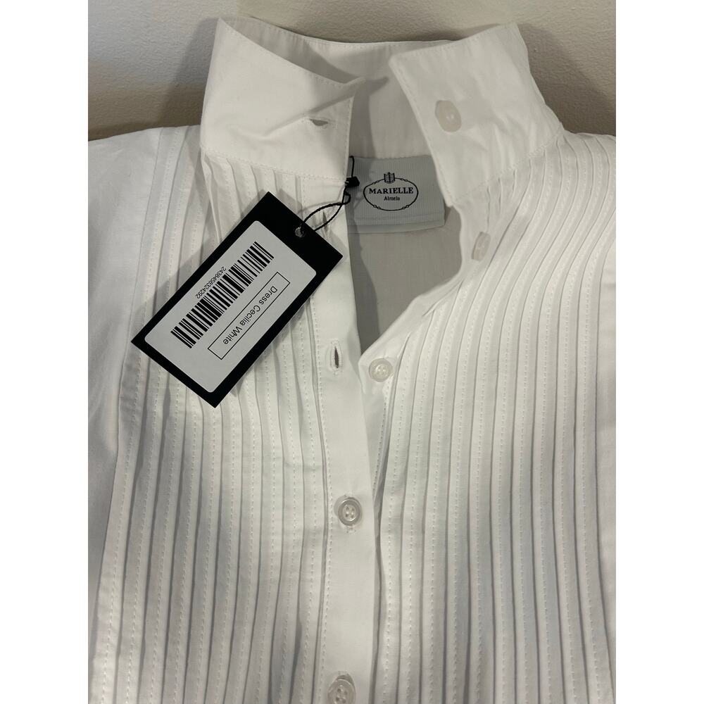 Marielle Stokkelaar Almelo NWT One Size Cecilia White Poplin Cotton Egyptian - Picture 11 of 15